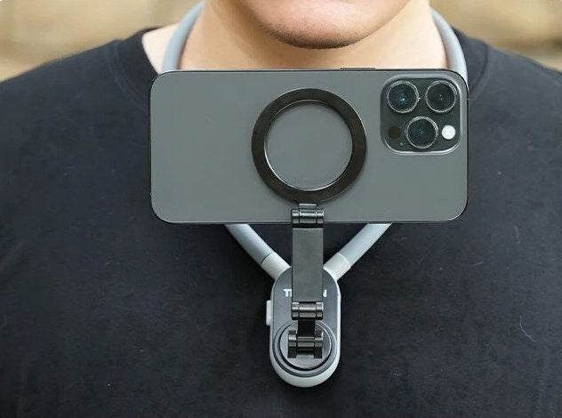 Creative Magnetic Neck Mount for Phones - Quick Release, Shock Absorption, and Versatile Shooting for iPhone and Android