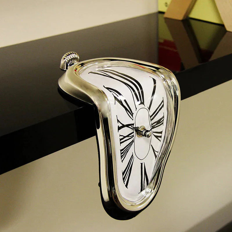 Elegant Melting Clock Salvador Dali Style - Timeless Art for Your Home Space - Creative Abstract Clock Watch - Desk Table Office Decor Gift